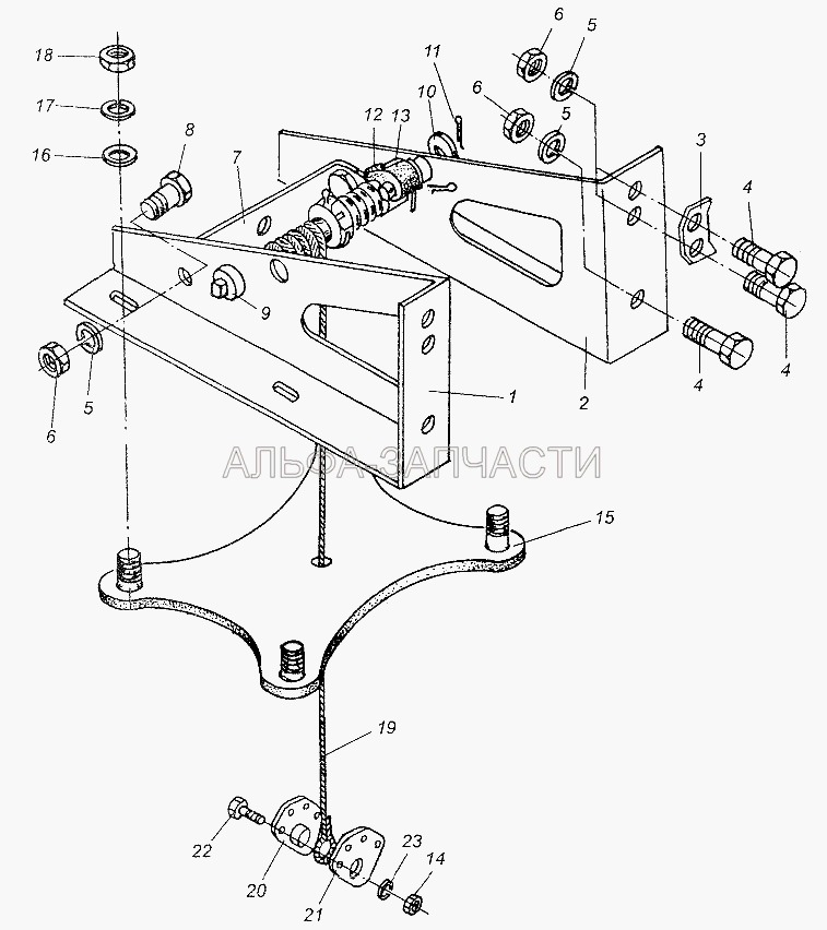 Установка запасного колеса (202141 Болт М16х1,5-6gх35) 